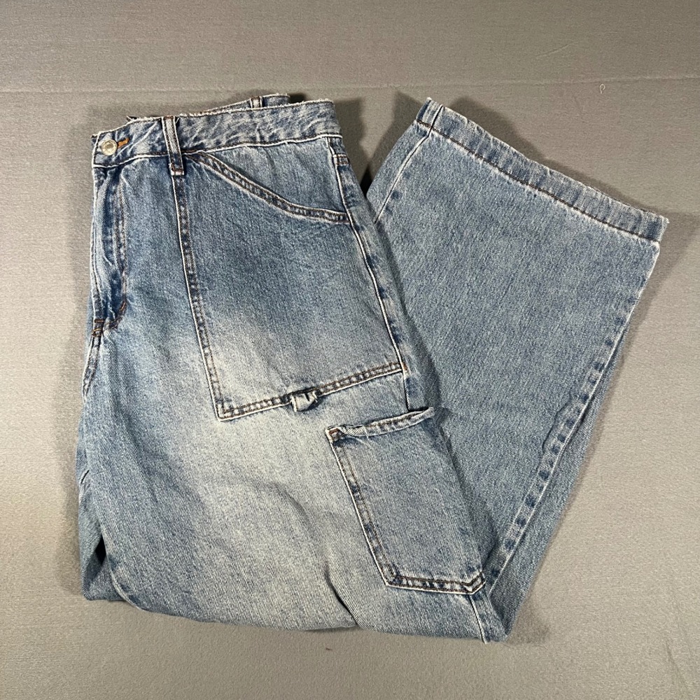 S.O.N.G. Women's Light Wash Denim Carpenter Pants Size 17/33 Y2K Style
